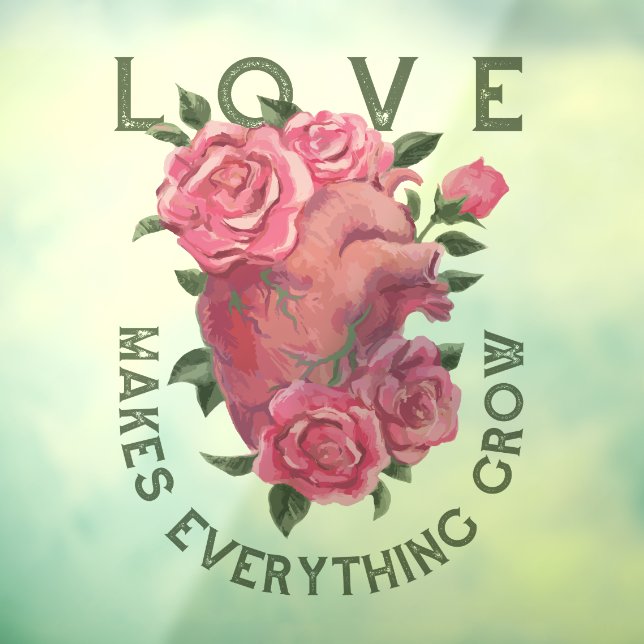 Vinilos Para Cristales Love Makes Everything Grow – Floral Heart (Hoja 3)