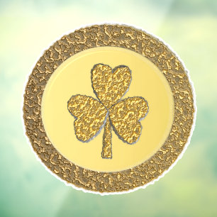 Vinilos Para Cristales Lucky Irish Shamrock Gold Coin