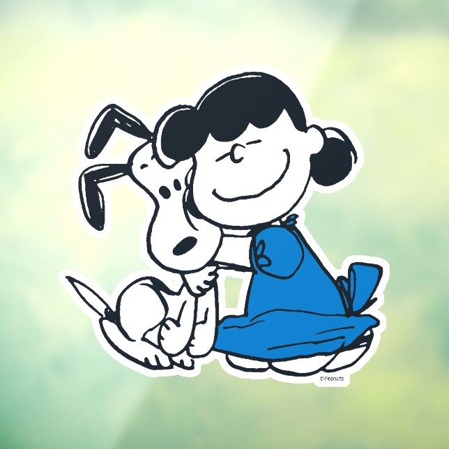 Vinilos Para Cristales Lucy Hugging Snoopy (Hoja 3)