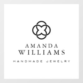 Vinilos Para Cristales Lujo Boutique Logo Clover Moderno Blanco