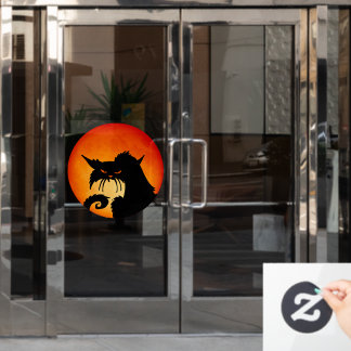Vinilos Para Cristales Luna de Naranja de gato negro