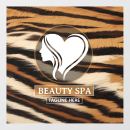 Vinilos Para Cristales Luxury Beauty Spa Logo Elegant Tiger Print Salon