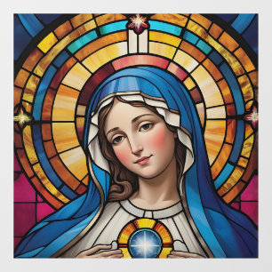 Vinilos Para Cristales Madre María Virgen de Vidrio Manchado Colorido