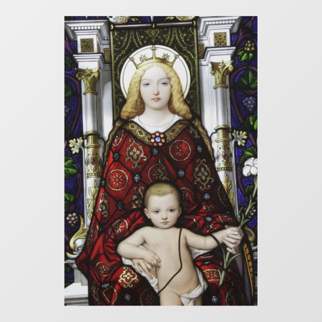 VINILOS PARA CRISTALES MADRE MARY (BLOND) BABY JESUS WINDOW CLING (Hoja)