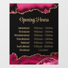 Vinilos Para Cristales Magenta Gold Agate Abriendo Horas Ventana Cling