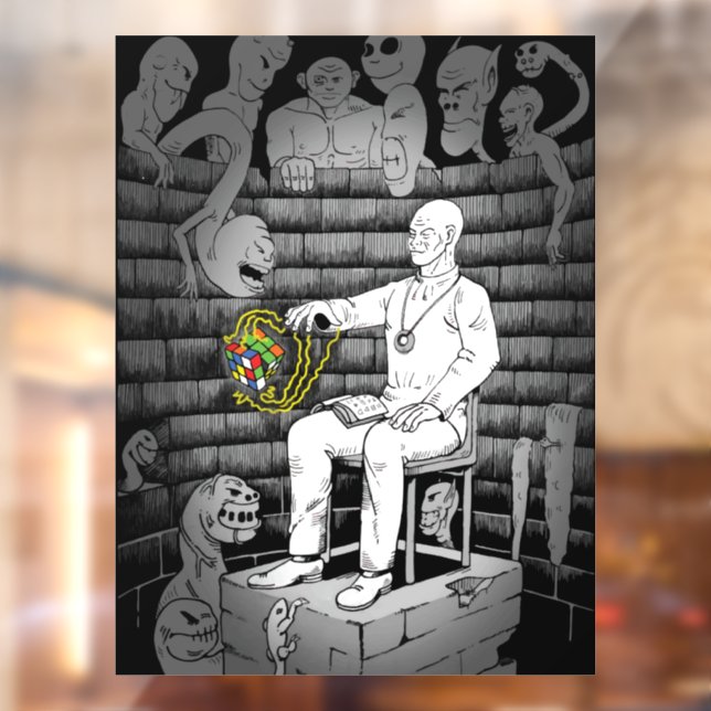 Vinilos Para Cristales Magia de Cubo con Monstruos (Hoja 2)