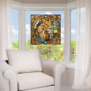Vinilos Para Cristales Magnífico León Faux Stained Glass