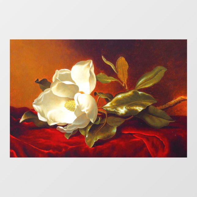 Vinilos Para Cristales Magnolia en Terciopelo Rojo Martin Johnson Heade (Hoja)