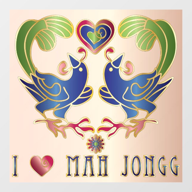 Vinilos Para Cristales Mah Jongg Love Window Cling (Hoja)
