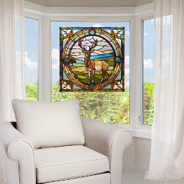 Vinilos Para Cristales Majestic Buck Faux Sained Glass