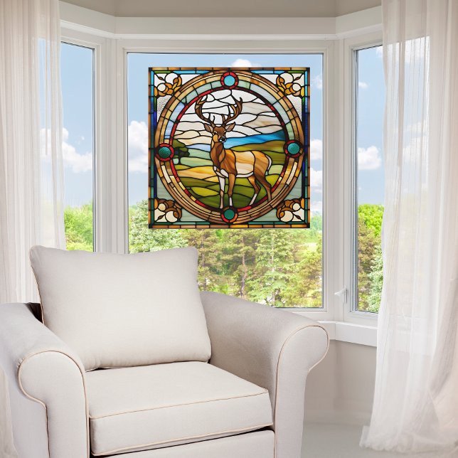 Vinilos Para Cristales Majestic Buck Faux Sained Glass (Subido por el creador)