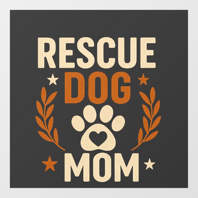 Vinilos Para Cristales Mamá de perro de rescate (Hoja)