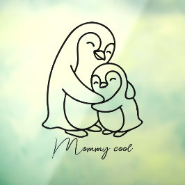 Vinilos Para Cristales Mamá genial - Mamá y bebé pingüino