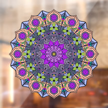 Mandala 12 VioletPeach Peach Pink Green -