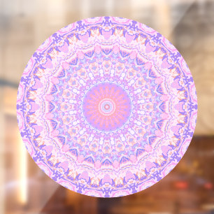 Vinilos Para Cristales Mandalá boho hippie intrincado colorido alucinante