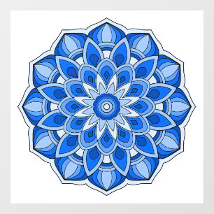 Vinilos Para Cristales Mandala en azul