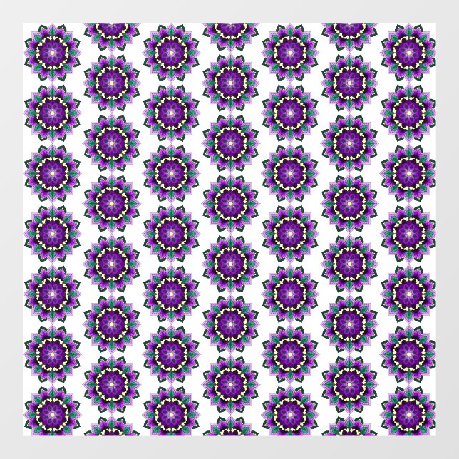 Vinilos Para Cristales Mandala Pattern 02 in purple window cling (Hoja)
