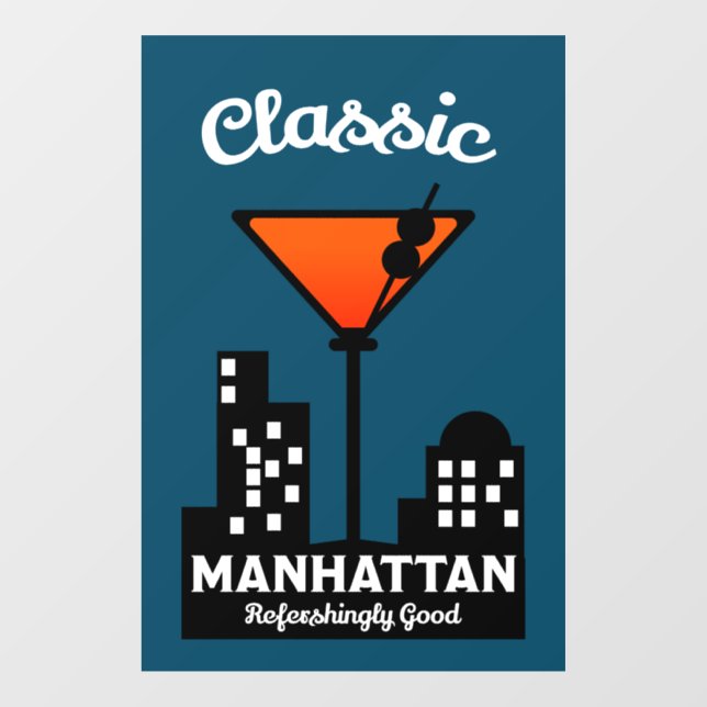 Vinilos Para Cristales Manhattan Cocktail Wall Art (Hoja)