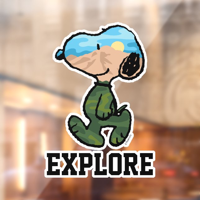 Vinilos Para Cristales Maní | Gran Esnoopa al Aire Libre (Hoja 2)