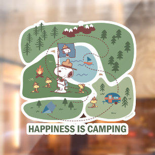 Vinilos Para Cristales Maní Mapa del campamento Snoopy & Woodstock