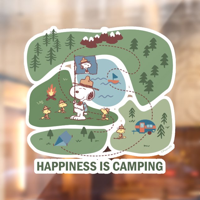 Vinilos Para Cristales Maní | Mapa del campamento Snoopy & Woodstock (Hoja 2)
