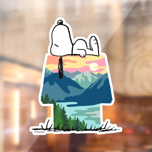 Vinilos Para Cristales Maní | Snoopy Dog House Sunrise (Hoja 2)