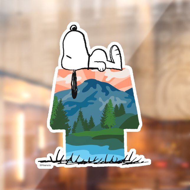 Vinilos Para Cristales Maní | Snoopy Dog Sunset View (Hoja 2)