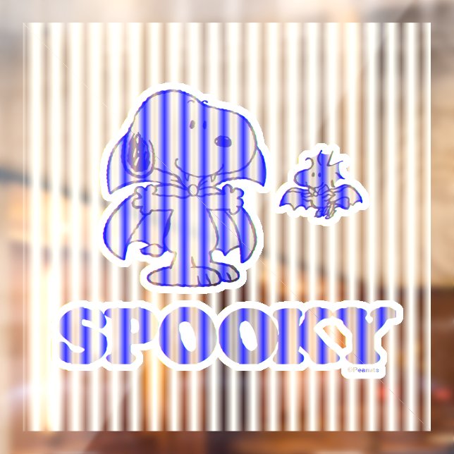 Vinilos Para Cristales Maní | Snoopy & Woodstock Spooky (Hoja 2)