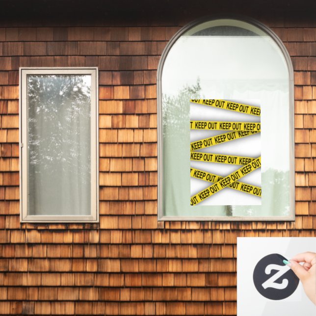 Vinilos Para Cristales Manténgase alejado y no cruce la cinta de la polic (Ventana de inicio)