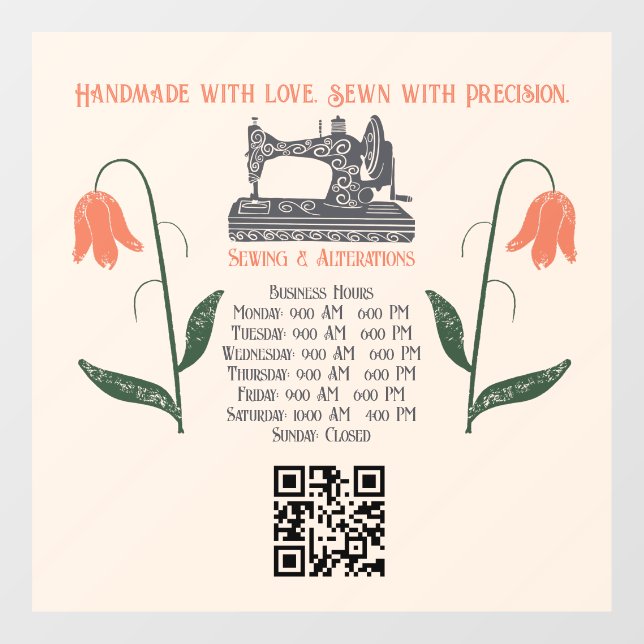 Vinilos Para Cristales Máquina de coser antigua costurera (Hoja)