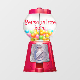 Vinilos Para Cristales Máquina gumbal bblegum vintage lindo fiesta rojo