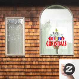 Vinilos Para Cristales Maravilloso árbol de adornos navideños alegres