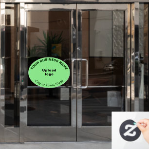 Vinilos Para Cristales Marca comercial en forma de óvalo verde claro