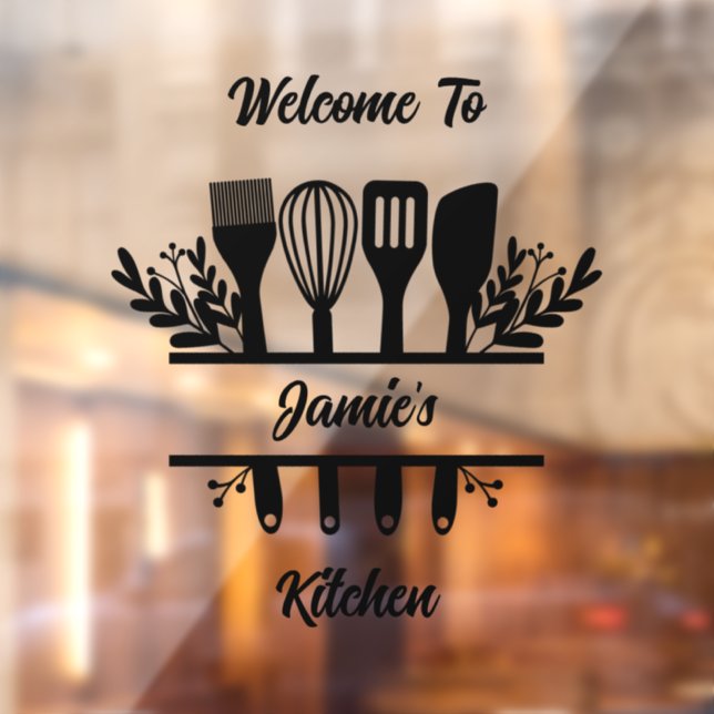 Vinilos Para Cristales Marco de cocina personalizado dividido (Hoja 2)