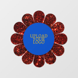 Vinilos Para Cristales Marco de flor del Purpurina rojo con logotipo pers