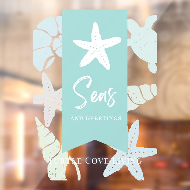 Vinilos Para Cristales Mares y saludos Vacaciones Starfish de la tortuga  (Hoja 2)