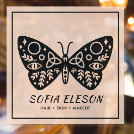 Vinilos Para Cristales Mariposa Negra y Salón de Belleza Rosa Rubor