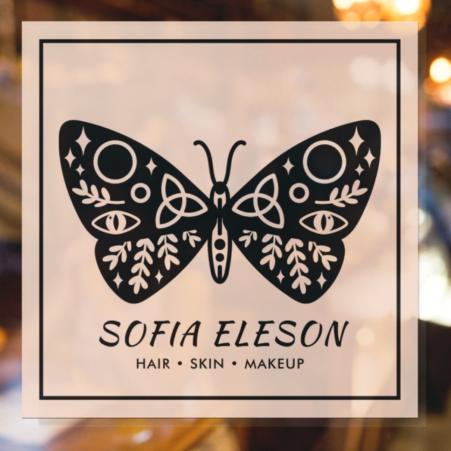 Vinilos Para Cristales Mariposa Negra y Salón de Belleza Rosa Sonrosado N (Subido por el creador)