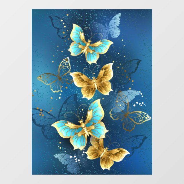 Vinilos Para Cristales Mariposas doradas (Hoja)