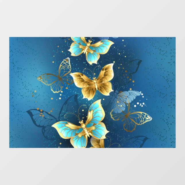 Vinilos Para Cristales Mariposas doradas (Hoja)