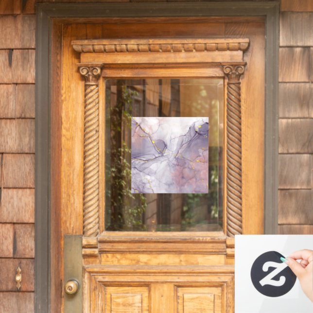 Vinilos Para Cristales Mármol violeta y dorado (Puerta de casa)