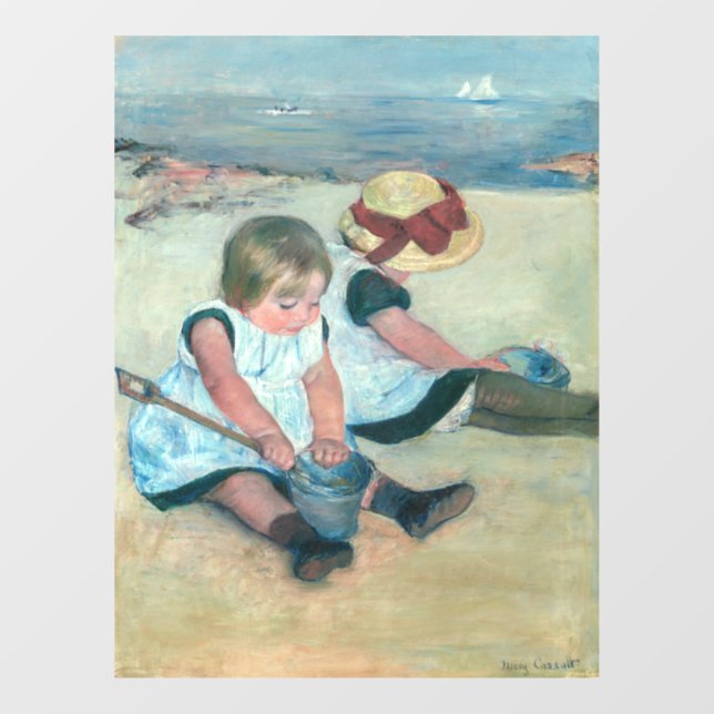 Vinilos Para Cristales Mary Cassatt - Niños jugando en la playa (Hoja)