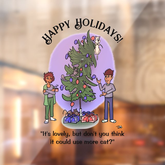 Vinilos Para Cristales Más Navidades de gatos (Hoja 2)