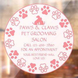 Vinilos Para Cristales Mascota De Cuchillos De personalizar Grooming Fron