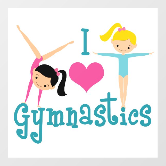 Vinilos Para Cristales Me Encanta La Gimnasia Cuta Gimnasta (Hoja)