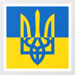 Vinilos Para Cristales Me solidarizo con Ucrania. Bandera ucraniana. Trid
