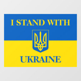 Vinilos Para Cristales Me solidarizo con Ucrania. Bandera ucraniana y Tri