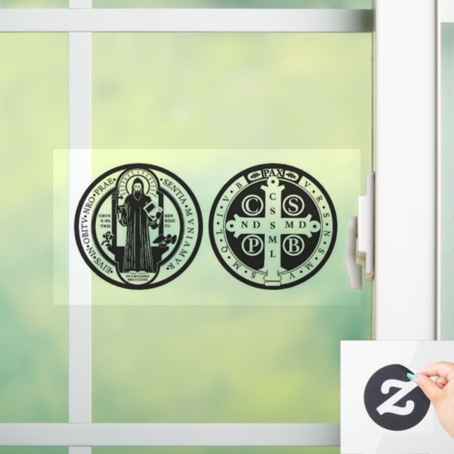 Vinilos Para Cristales Medalla de San Benedicto de Nursia - Católica (Hogar)