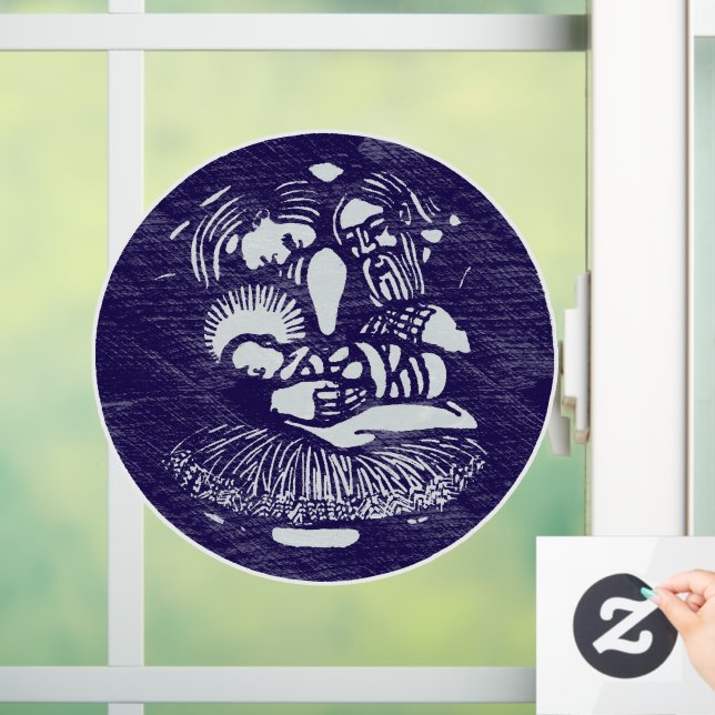 Vinilos Para Cristales Medallón Letterpress de Natividad (Hogar)