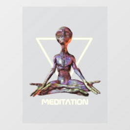 Vinilos Para Cristales Meditación. Extranjero en posición tranquila